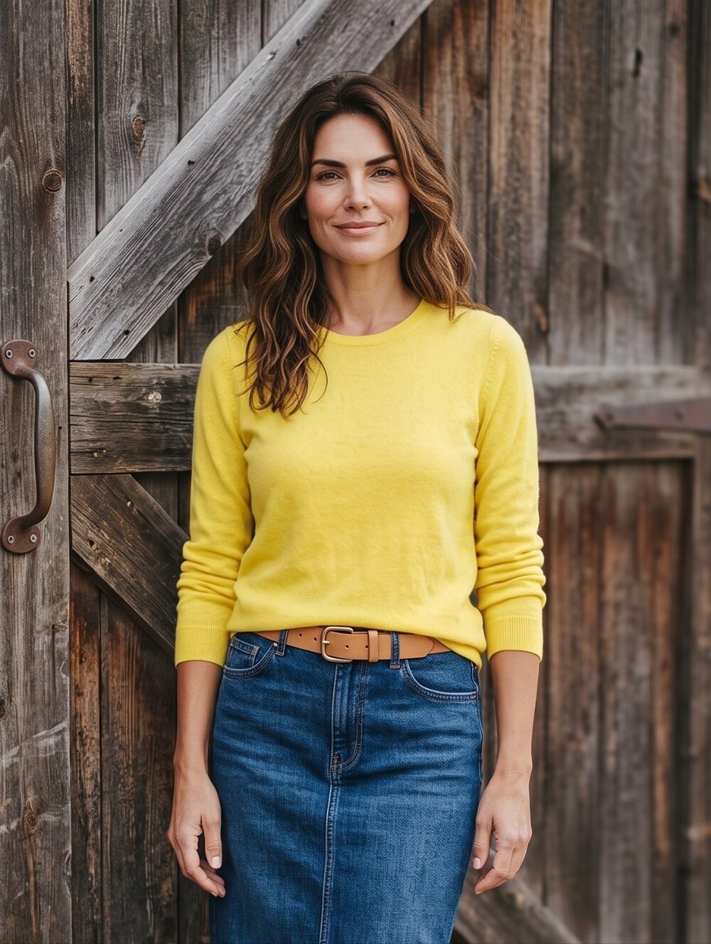 Lark & Ro Cashmere Canary Yellow Crew Neck Sweater